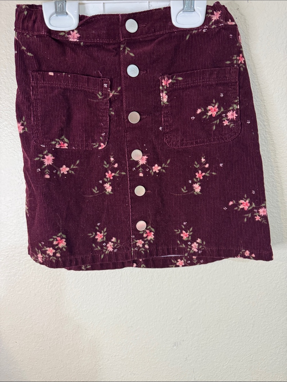 Place Burgundy and Pink Corduroy Skirt